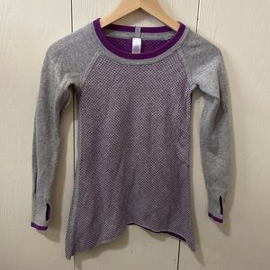 Ivivva Grey & Purple Lightweight Knit Sweater